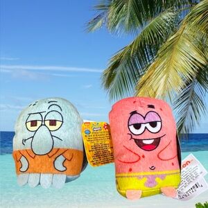 Nickelodeon SpongeBob SquarePants Squidward Patrick 3” plush pods bundle new